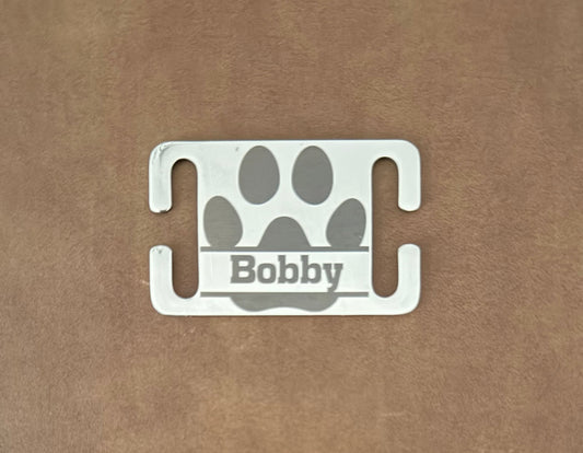 Stainless personalized lay flat dog collar tag
