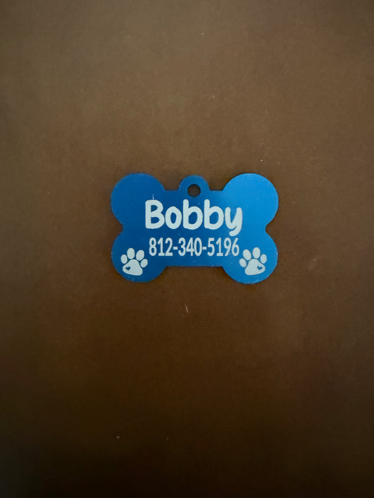 Anodized pet ID tag personalized