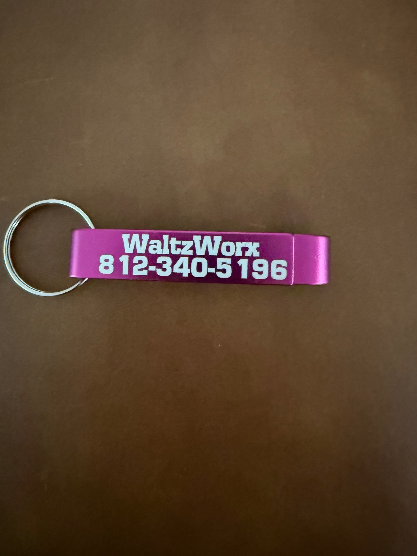 Business promotional keychain bottle opener with logo, business name, phone number or etc. Advertising for Bars, realtors and more