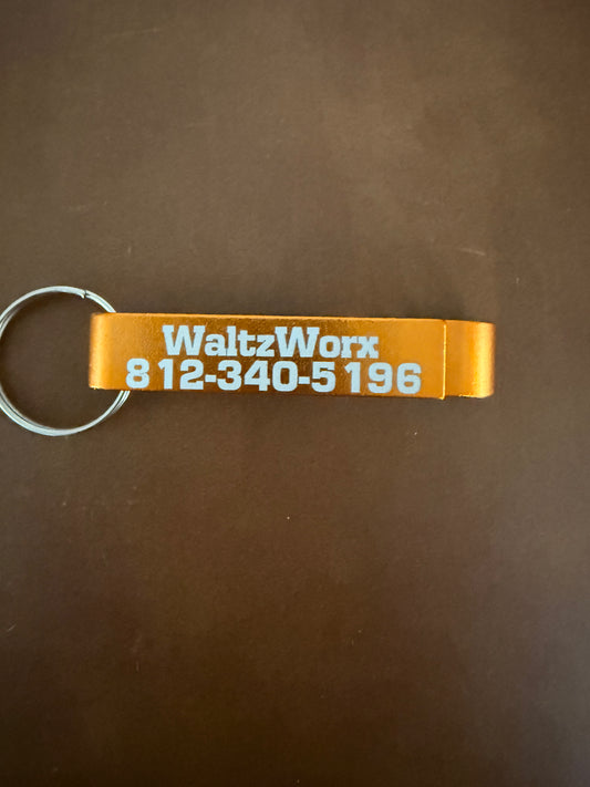 Business promotional keychain bottle opener with logo, business name, phone number or etc. Advertising for Bars, realtors and more