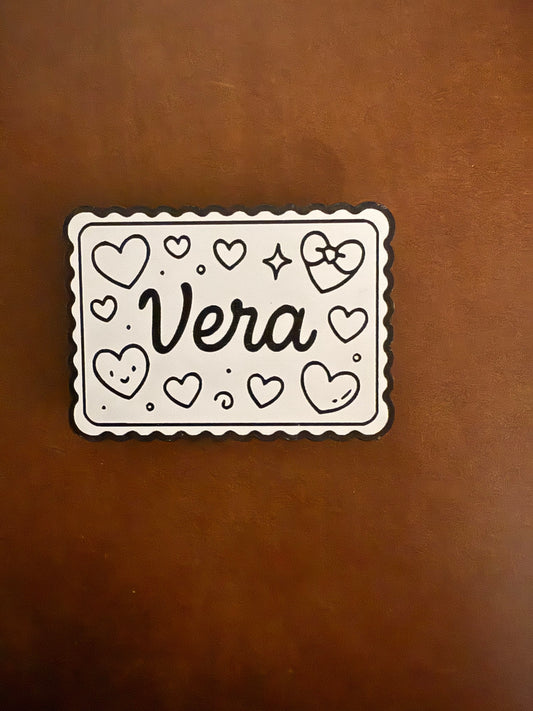 Custom Kids Name Tag – Personalized Backpack Label for School, Teachers, Classroom, or Lunchbox – Cute Scalloped Design