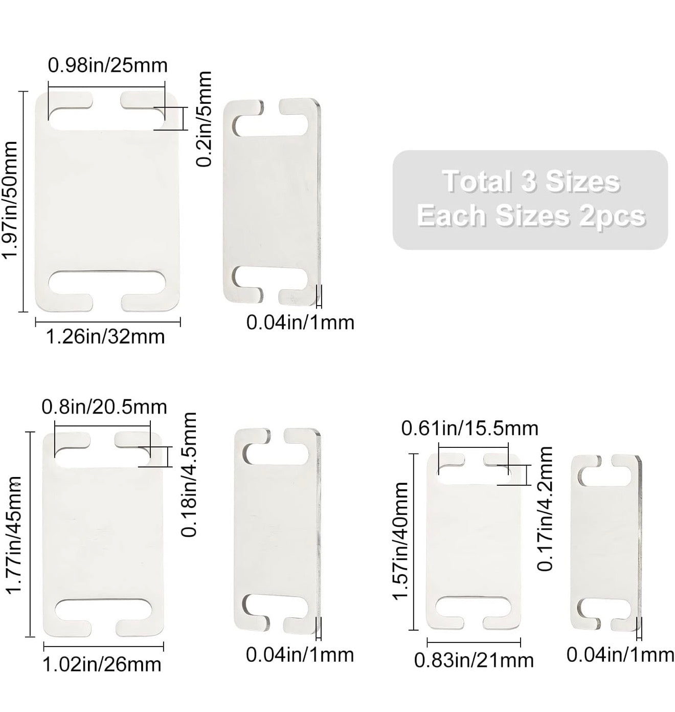 Stainless personalized lay flat dog collar tag