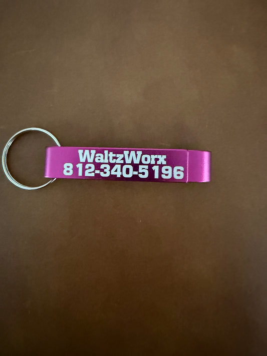 Business promotional keychain bottle opener with logo, business name, phone number or etc. Advertising for Bars, realtors and more