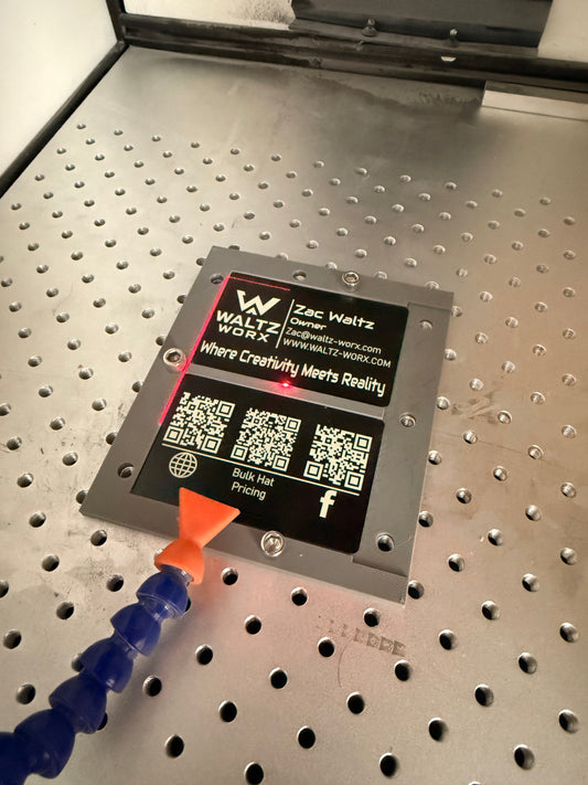 Fiber laser business card jig (w/lightburn tool line template