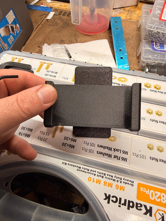 Second gen S10 airbag blanking plate with Holley 3.5 handheld mount